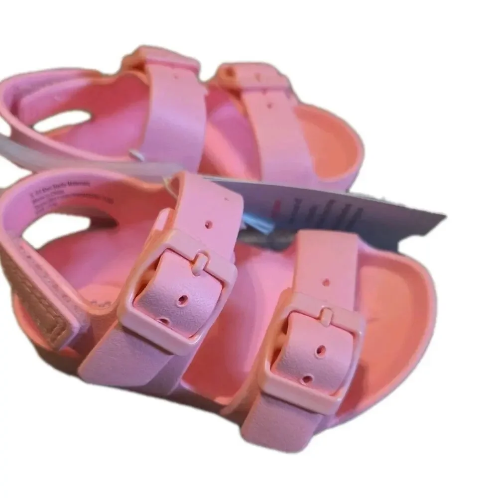 NWT Rainbow Toddler Sandals Easy Straps Pink Size 5 Cat & Jack